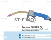 Сварочная горелка TBi MOG 70 (без корпуса) для сварки самозащитной порошковой проволокой (без газа) - st-e.info - Рязань