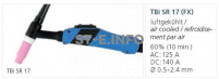 Горелка для аргонодуговой сварки TIG SR-P 17 FX TBi  8 м (газовое охлаждение) - st-e.info - Рязань