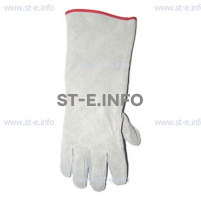 Перчатки-краги спилковые пятипалые серые с подложкой - st-e.info - Рязань