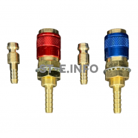 Комплект разъемов быстросъемных красный + синий с соединителем М6 - st-e.info - Рязань