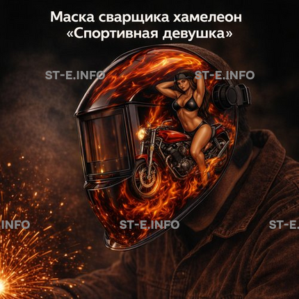 Маска сварщика хамелеон «Спортивная девушка» (YXE-718G PRO) - st-e.info - Рязань
